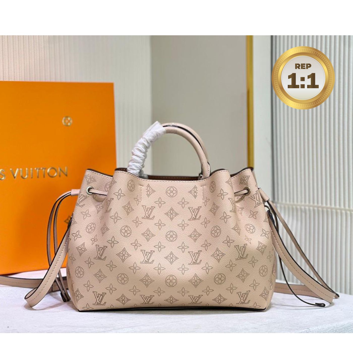 [REP 1:1] Louis Vuitton Bella Tote Mahina Creme Beige For Women 12.6in/32cm
